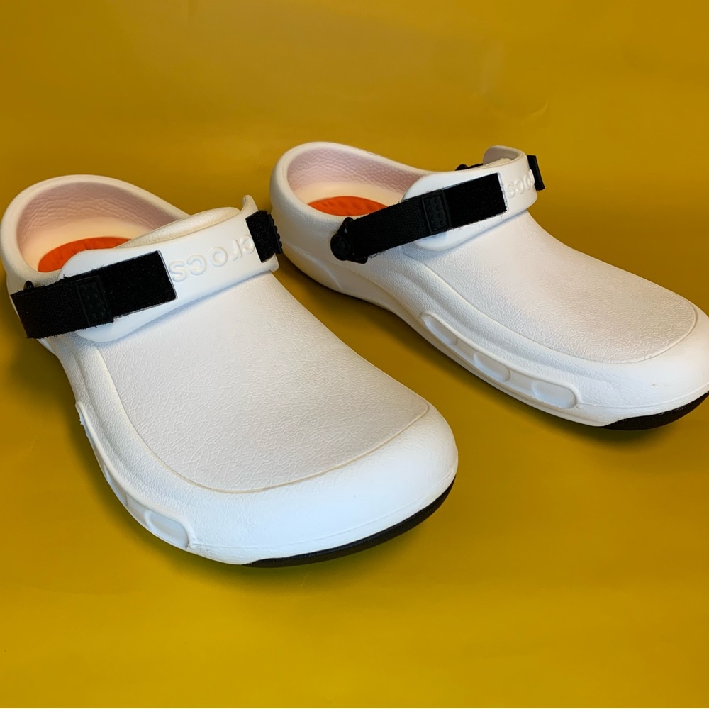 Crocs Men's and Women's Bistro Pro Work Clog Slip Resistant Work Shoe White